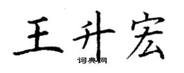 丁谦王升宏楷书个性签名怎么写