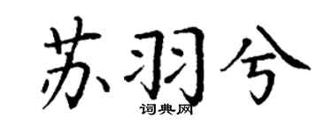 丁谦苏羽兮楷书个性签名怎么写