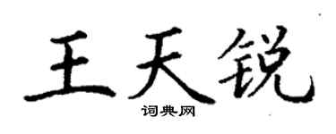 丁谦王天锐楷书个性签名怎么写