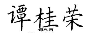 丁谦谭桂荣楷书个性签名怎么写