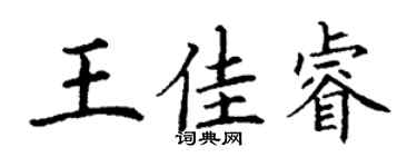 丁谦王佳睿楷书个性签名怎么写