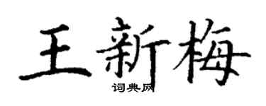 丁谦王新梅楷书个性签名怎么写