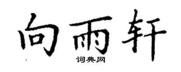 丁谦向雨轩楷书个性签名怎么写