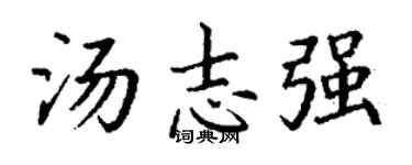 丁谦汤志强楷书个性签名怎么写