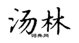 丁谦汤林楷书个性签名怎么写