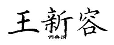 丁谦王新容楷书个性签名怎么写