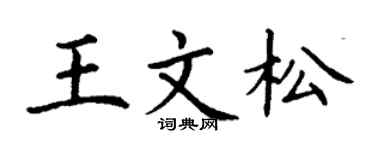 丁谦王文松楷书个性签名怎么写