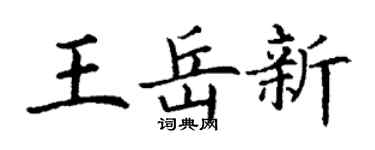 丁谦王岳新楷书个性签名怎么写