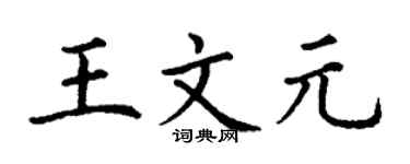 丁谦王文元楷书个性签名怎么写