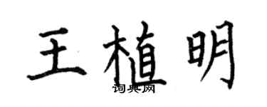 何伯昌王植明楷书个性签名怎么写