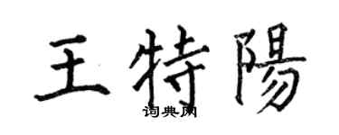 何伯昌王特阳楷书个性签名怎么写