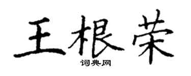 丁谦王根荣楷书个性签名怎么写