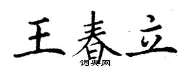 丁谦王春立楷书个性签名怎么写