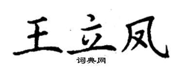 丁谦王立凤楷书个性签名怎么写