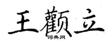 丁谦王颧立楷书个性签名怎么写