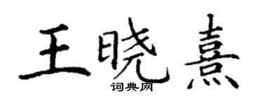丁谦王晓熹楷书个性签名怎么写