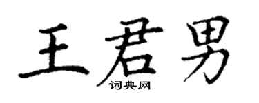 丁谦王君男楷书个性签名怎么写