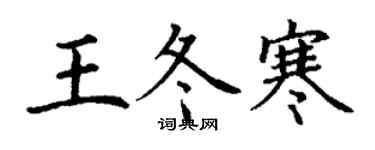 丁谦王冬寒楷书个性签名怎么写