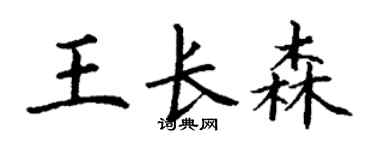 丁谦王长森楷书个性签名怎么写