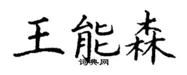 丁谦王能森楷书个性签名怎么写
