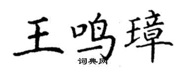 丁谦王鸣璋楷书个性签名怎么写