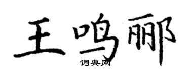 丁谦王鸣郦楷书个性签名怎么写