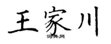 丁谦王家川楷书个性签名怎么写