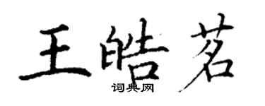 丁谦王皓茗楷书个性签名怎么写