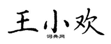 丁谦王小欢楷书个性签名怎么写