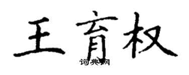 丁谦王育权楷书个性签名怎么写