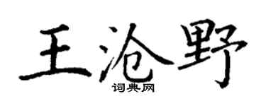 丁谦王沧野楷书个性签名怎么写