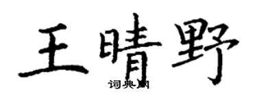 丁谦王晴野楷书个性签名怎么写