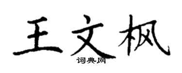 丁谦王文枫楷书个性签名怎么写