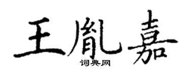 丁谦王胤嘉楷书个性签名怎么写