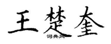 丁谦王楚奎楷书个性签名怎么写