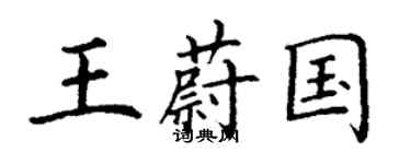 丁谦王蔚国楷书个性签名怎么写
