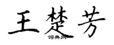 丁谦王楚芳楷书个性签名怎么写