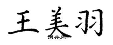 丁谦王美羽楷书个性签名怎么写