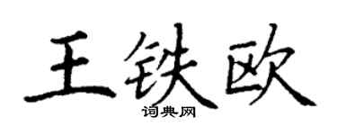 丁谦王铁欧楷书个性签名怎么写