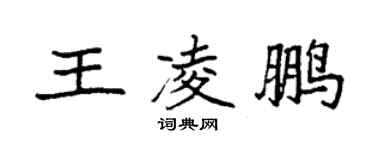 袁强王凌鹏楷书个性签名怎么写