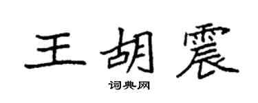 袁强王胡震楷书个性签名怎么写