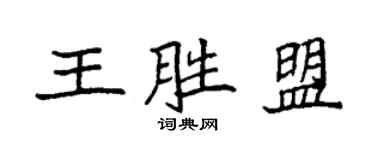 袁强王胜盟楷书个性签名怎么写