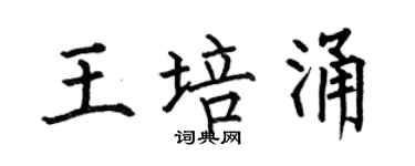 何伯昌王培涌楷书个性签名怎么写