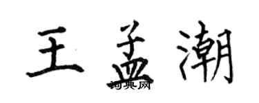 何伯昌王孟潮楷书个性签名怎么写