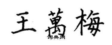 何伯昌王万梅楷书个性签名怎么写