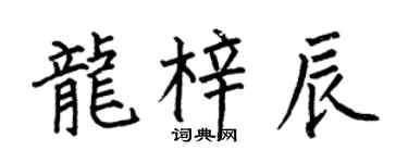 何伯昌龙梓辰楷书个性签名怎么写