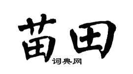 翁闿运苗田楷书个性签名怎么写