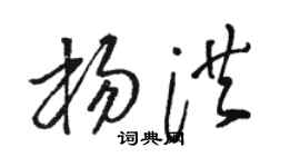 骆恒光杨洪草书个性签名怎么写