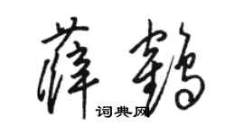 骆恒光薛鹤草书个性签名怎么写