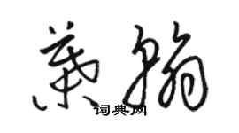 骆恒光叶翰草书个性签名怎么写